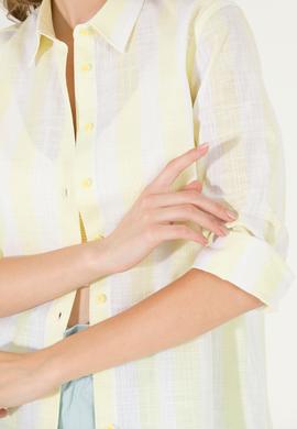 Kadın Açık Sarı Uzun Kollu Gömlek - 50263663019
