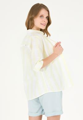 Kadın Açık Sarı Uzun Kollu Gömlek - 50263663019