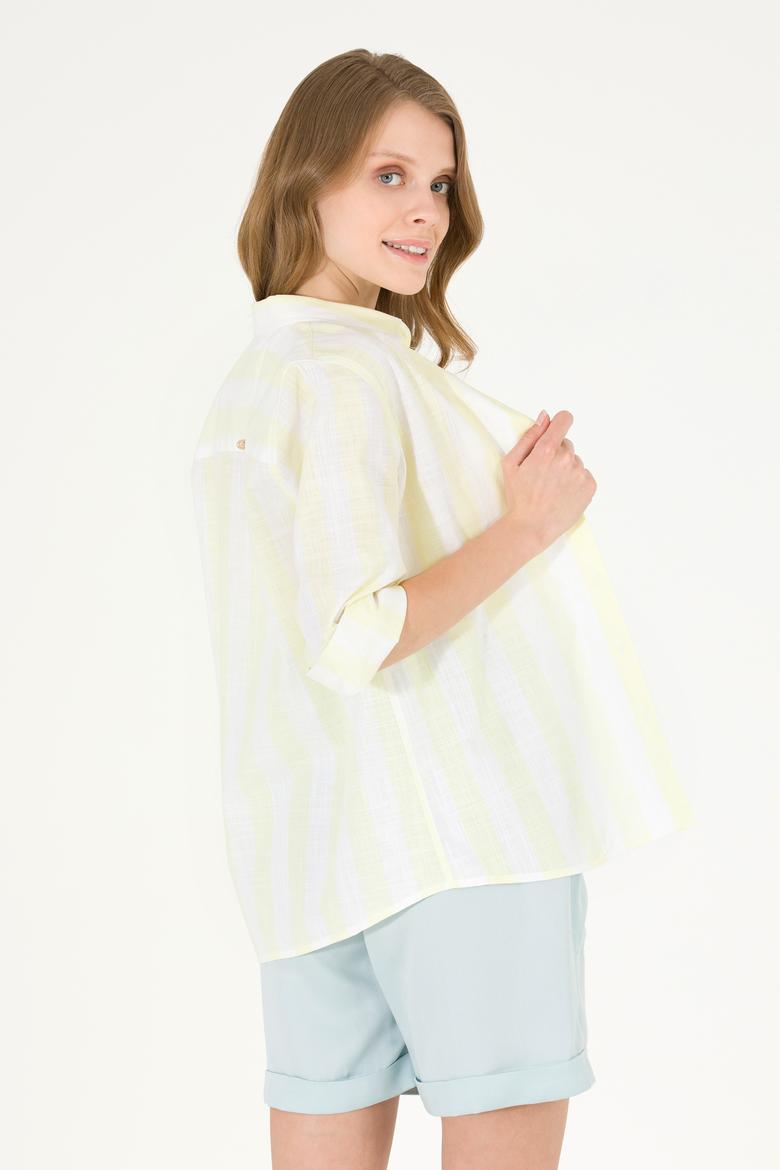 Kadın Açık Sarı Uzun Kollu Gömlek - 50263663019