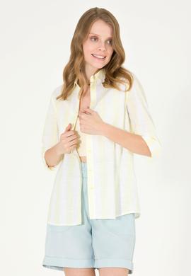 Kadın Açık Sarı Uzun Kollu Gömlek - 50263663019