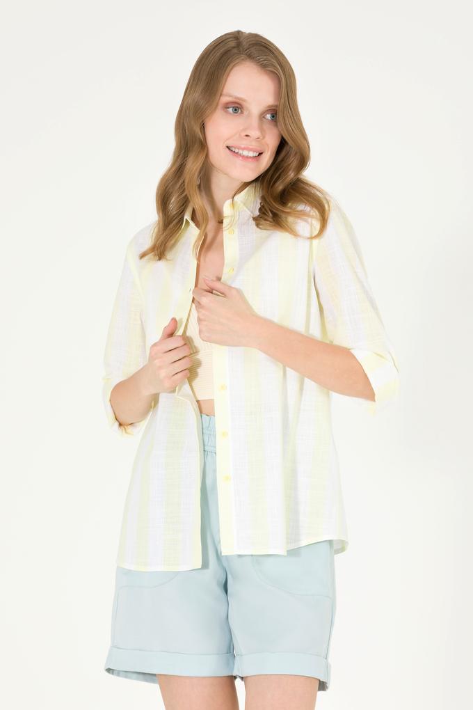 Kadın Açık Sarı Uzun Kollu Gömlek