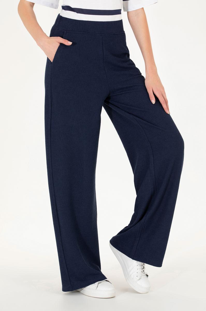 Kadın Lacivert Örme Pantolon