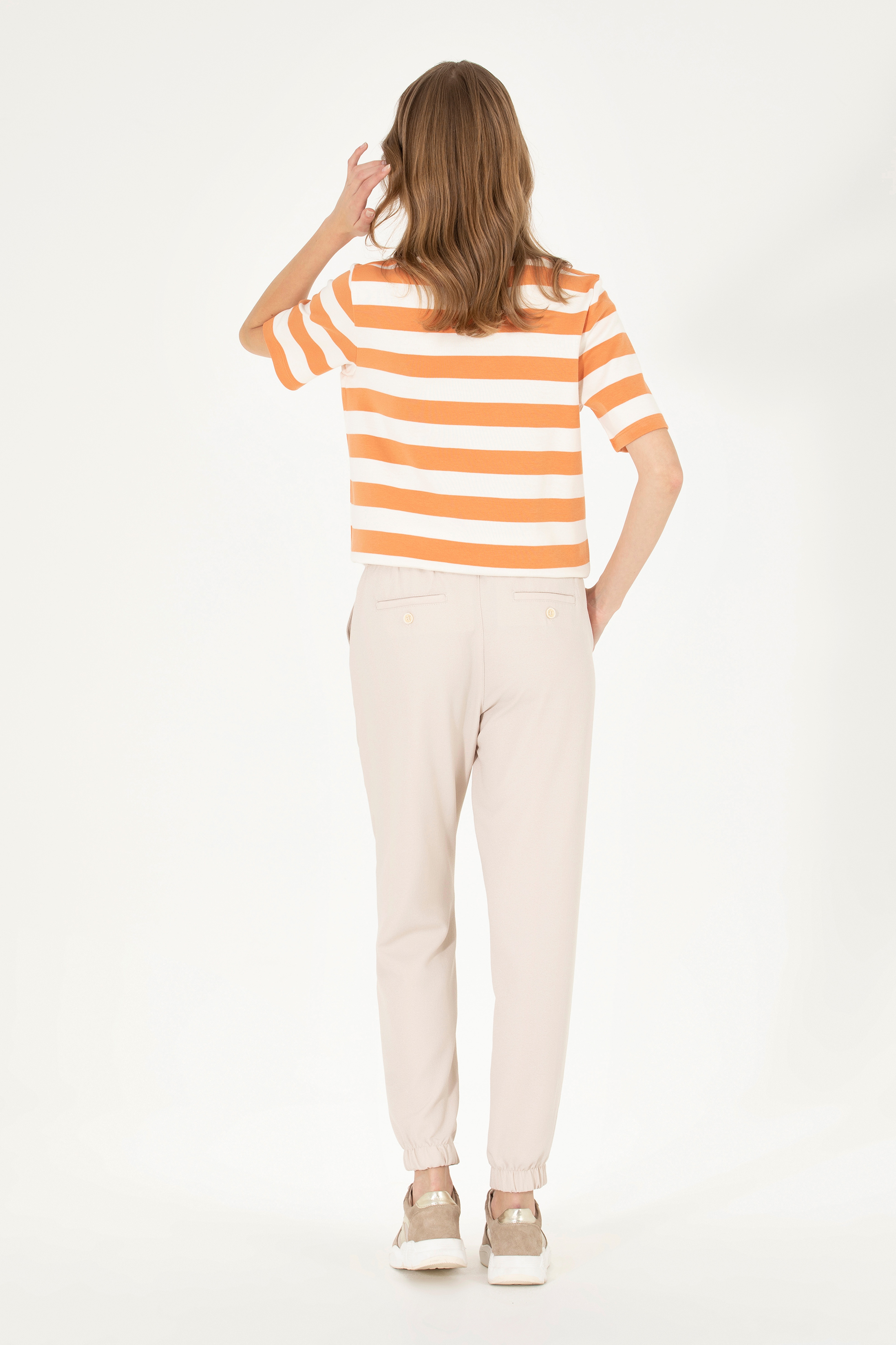 Kadın Bej Jogger Fit Pantolon