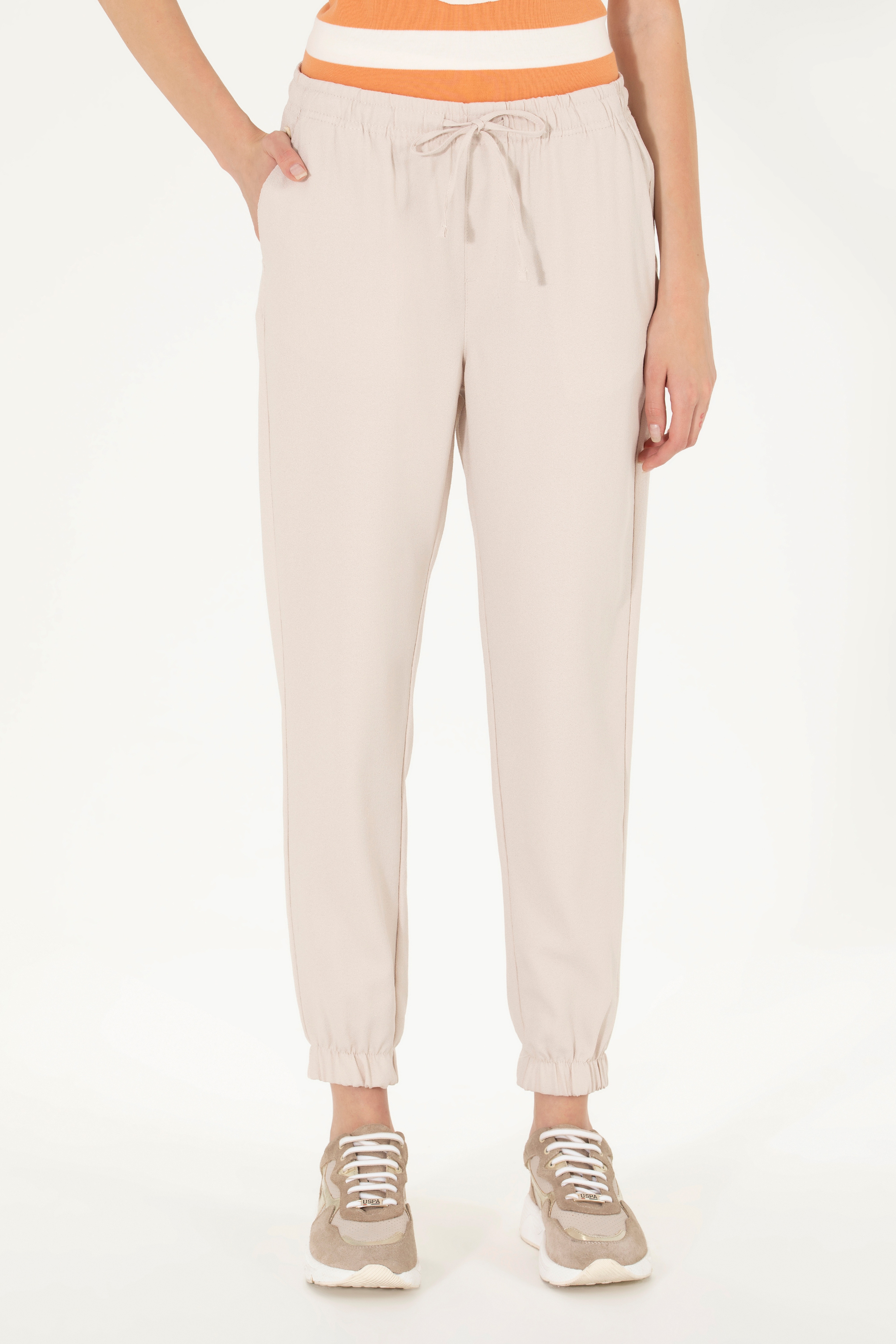 Kadın Bej Jogger Fit Pantolon - Image 2