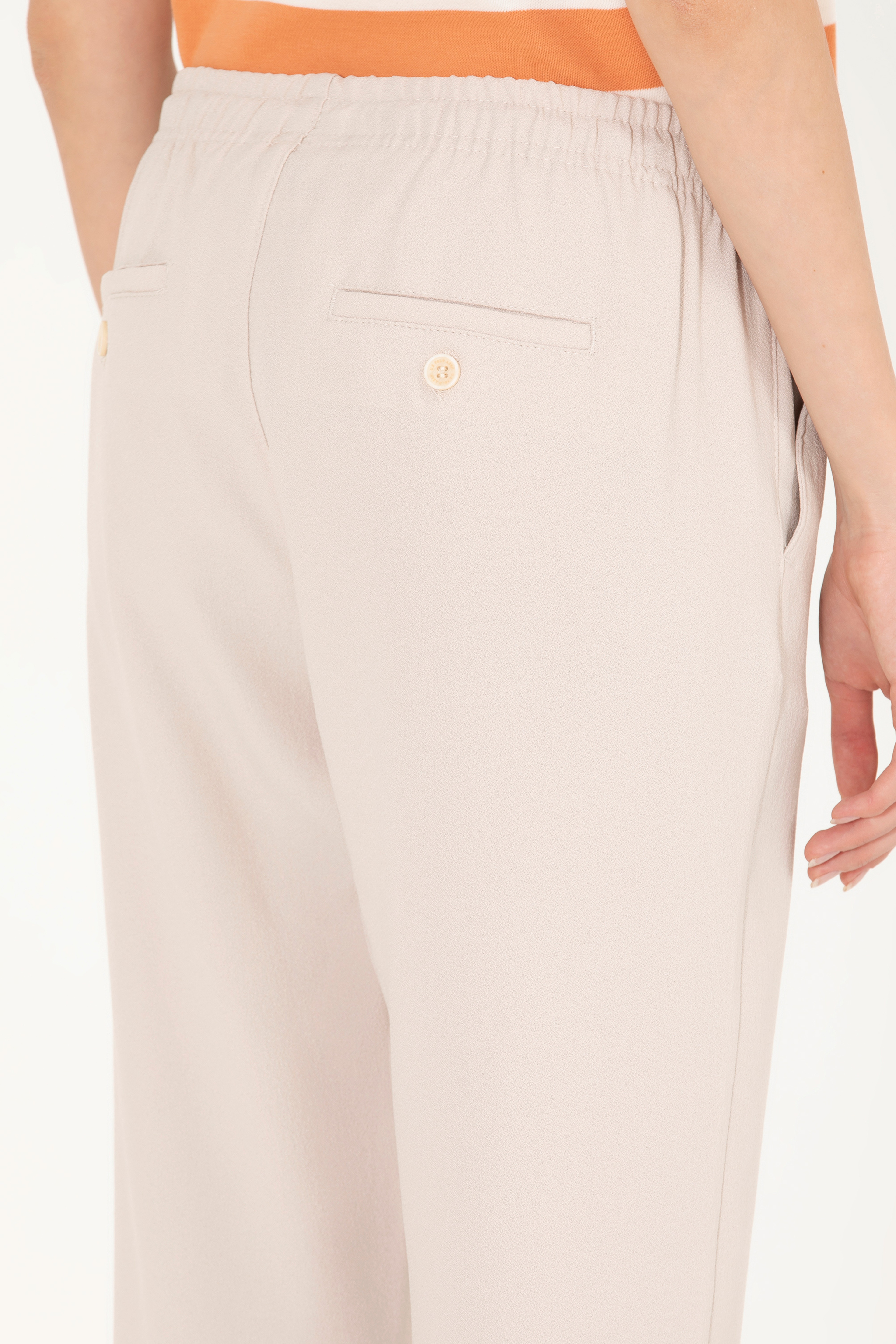 Kadın Bej Jogger Fit Pantolon - Image 7