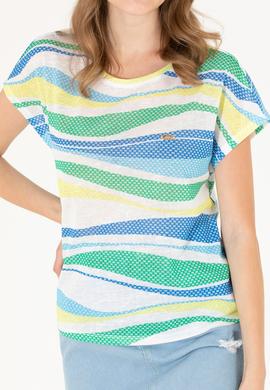 Kadın Saks Bisiklet Yaka Tişört - 50263601013