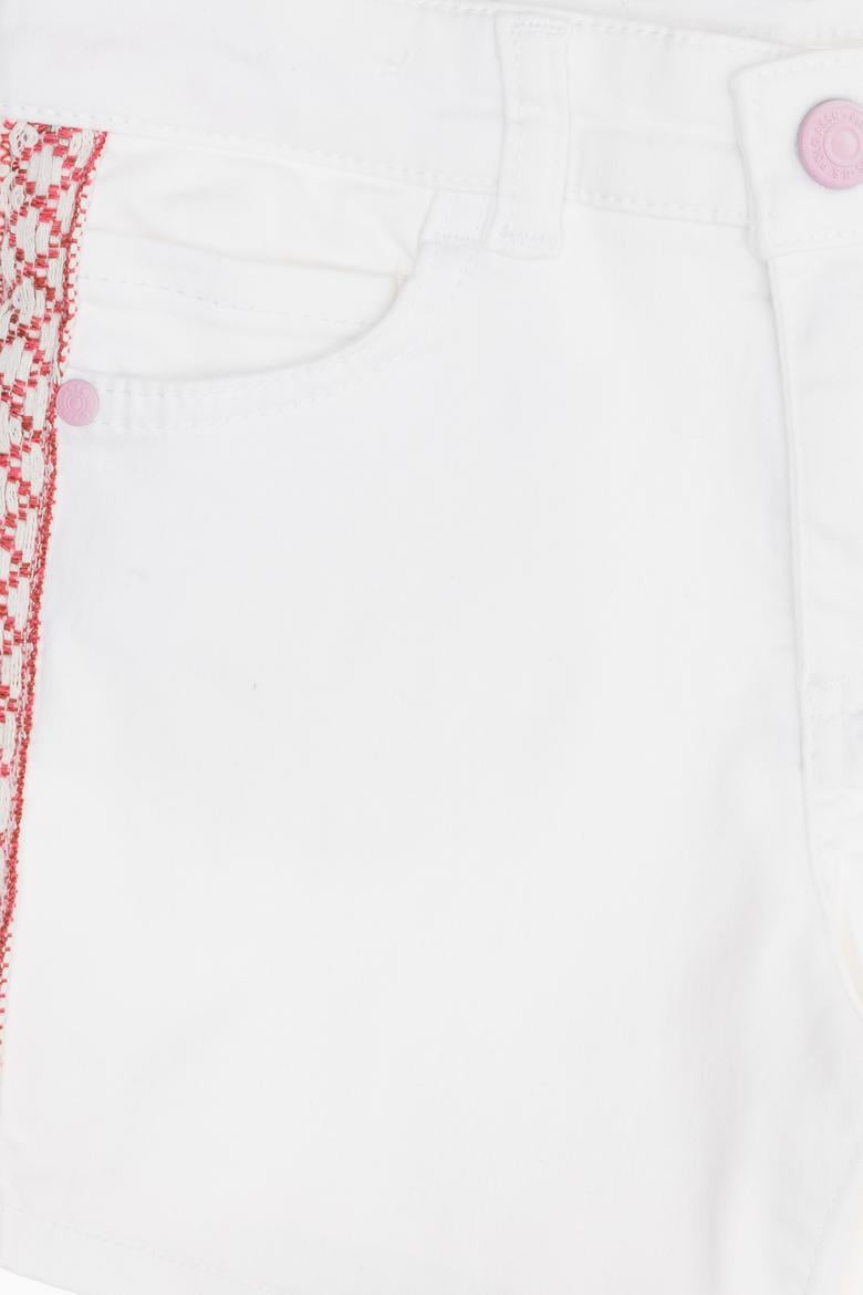 Kız Çocuk Beyaz Dokuma Şort - 50264061005