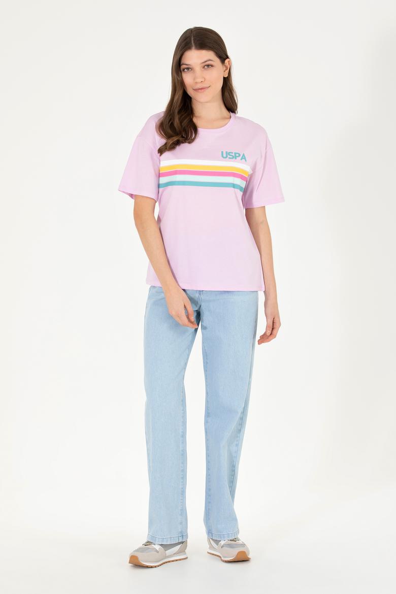 Kadın Manolya Bisiklet Yaka Tişört - 50262947011