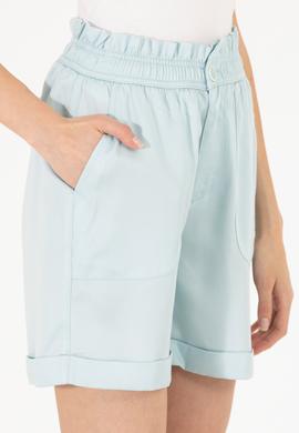 Kadın Su Yeşili Dokuma Şort - 50263216024