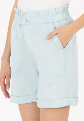 Kadın Su Yeşili Dokuma Şort - 50263216024
