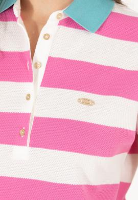 Kadın Pembe Polo Yaka Tişört - 50263969017