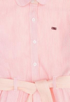 Kız Çocuk Açık Pembe Uzun Kol Dokuma Elbise - 50262736003