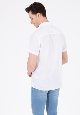 Erkek Beyaz Kısa Kollu Gömlek - 50262846058
