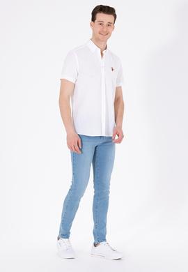 Erkek Beyaz Kısa Kollu Gömlek - 50262846058