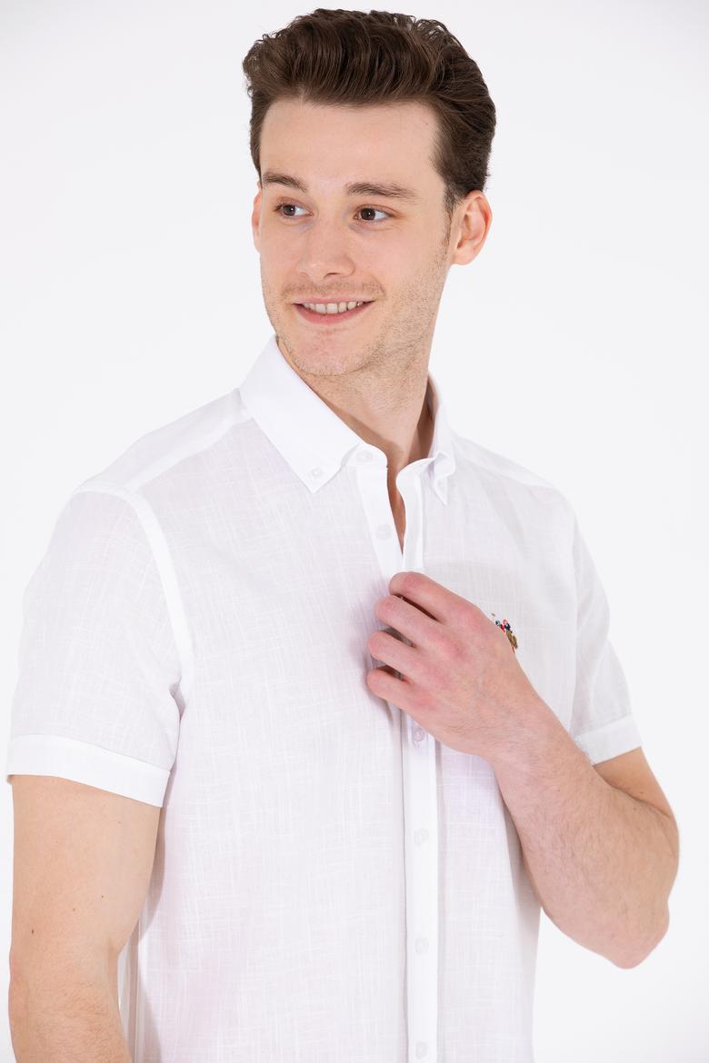 Erkek Beyaz Kısa Kollu Gömlek - 50262846058