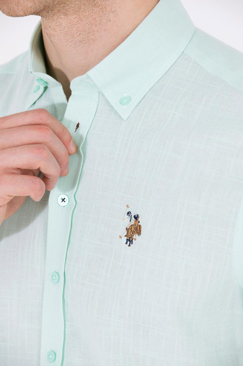 Erkek Su Yeşili Kısa Kollu Gömlek