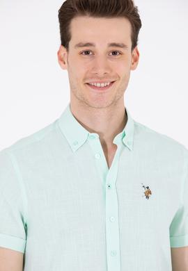 Erkek Su Yeşili Kısa Kollu Gömlek - 50262846027