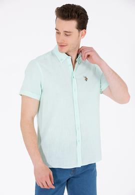 Erkek Su Yeşili Kısa Kollu Gömlek - 50262846027