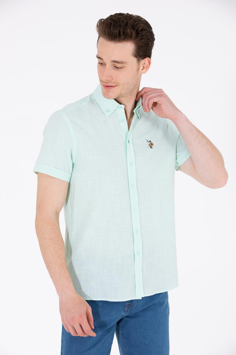 Erkek Su Yeşili Kısa Kollu Gömlek