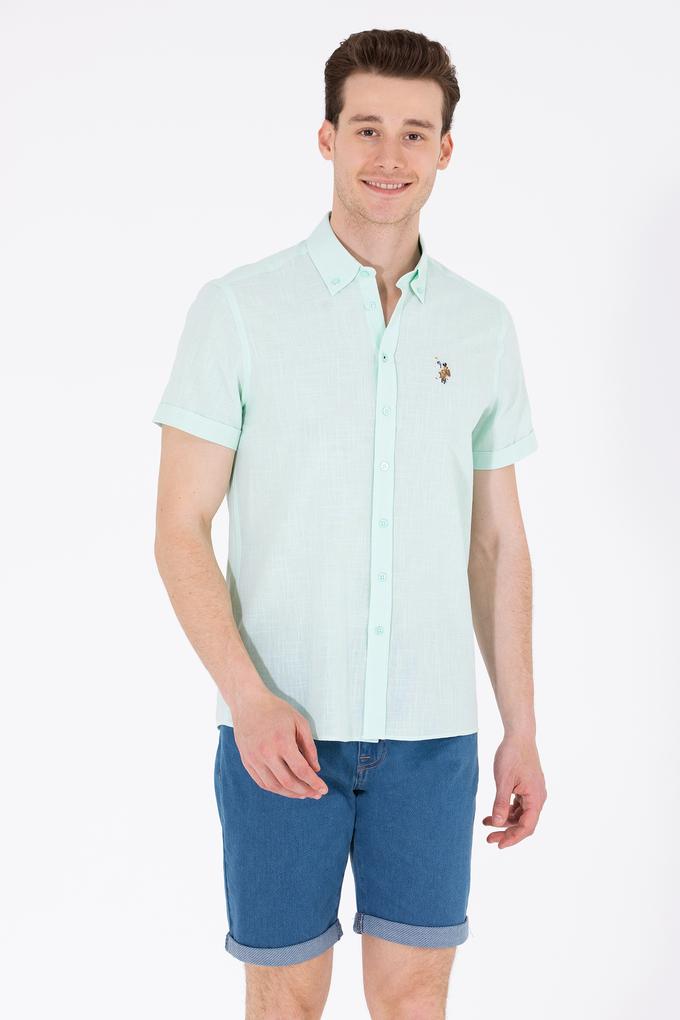 Erkek Su Yeşili Kısa Kollu Gömlek