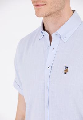 Erkek Açık Mavi Kısa Kollu Gömlek - 50262846065