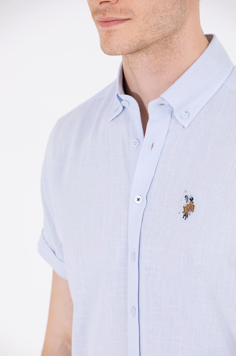 Erkek Açık Mavi Kısa Kollu Gömlek