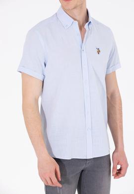 Erkek Açık Mavi Kısa Kollu Gömlek - 50262846065