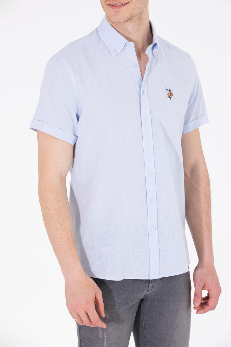 Erkek Açık Mavi Kısa Kollu Gömlek - 50262846065