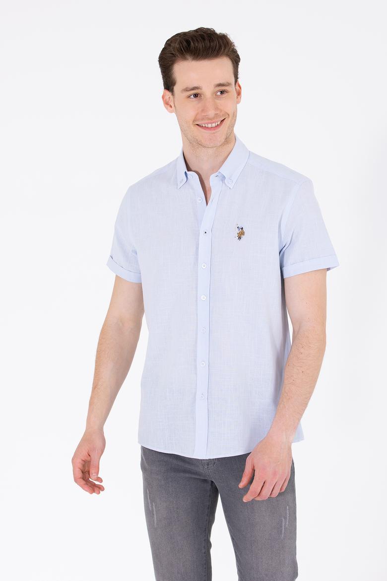 Erkek Açık Mavi Kısa Kollu Gömlek - 50262846065