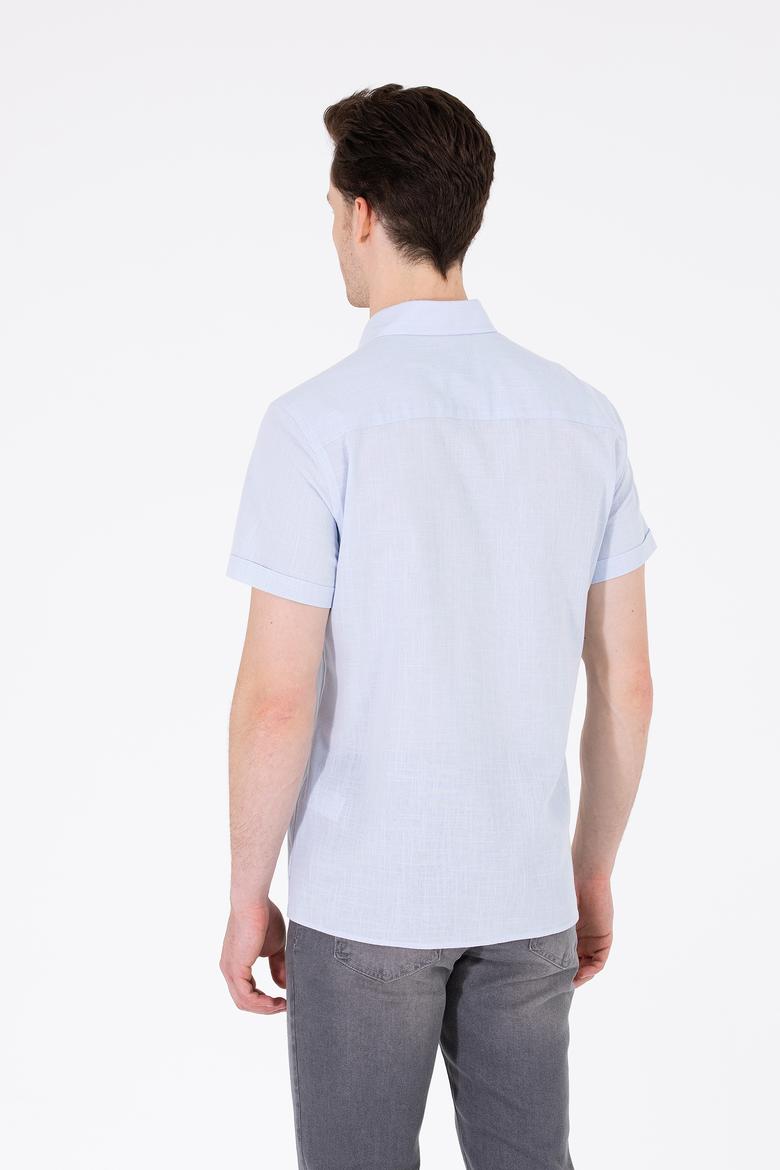 Erkek Açık Mavi Kısa Kollu Gömlek - 50262846065