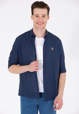 Erkek Lacivert Uzun Kollu Basic Gömlek - 50262872014