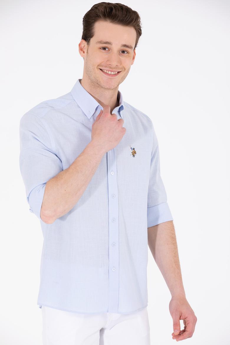 Erkek Açık Mavi Uzun Kollu Basic Gömlek - 50262872031