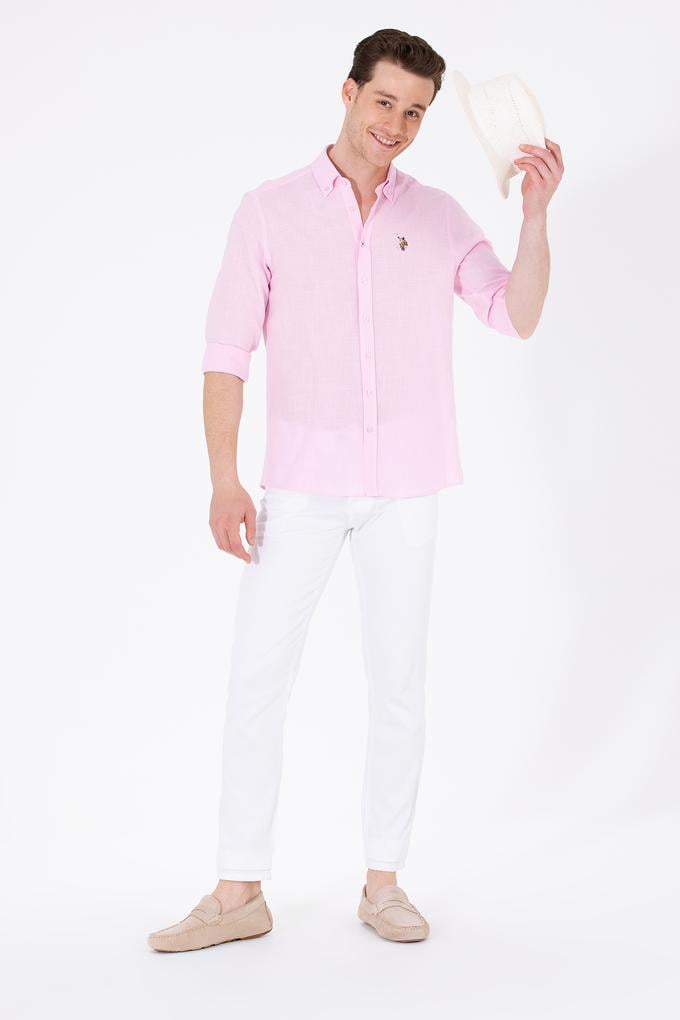 Erkek Manolya Uzun Kollu Basic Gömlek