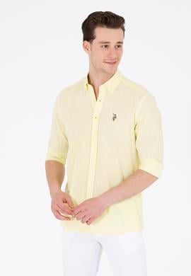 Erkek Açık Sarı Uzun Kollu Basic Gömlek - 50262872070