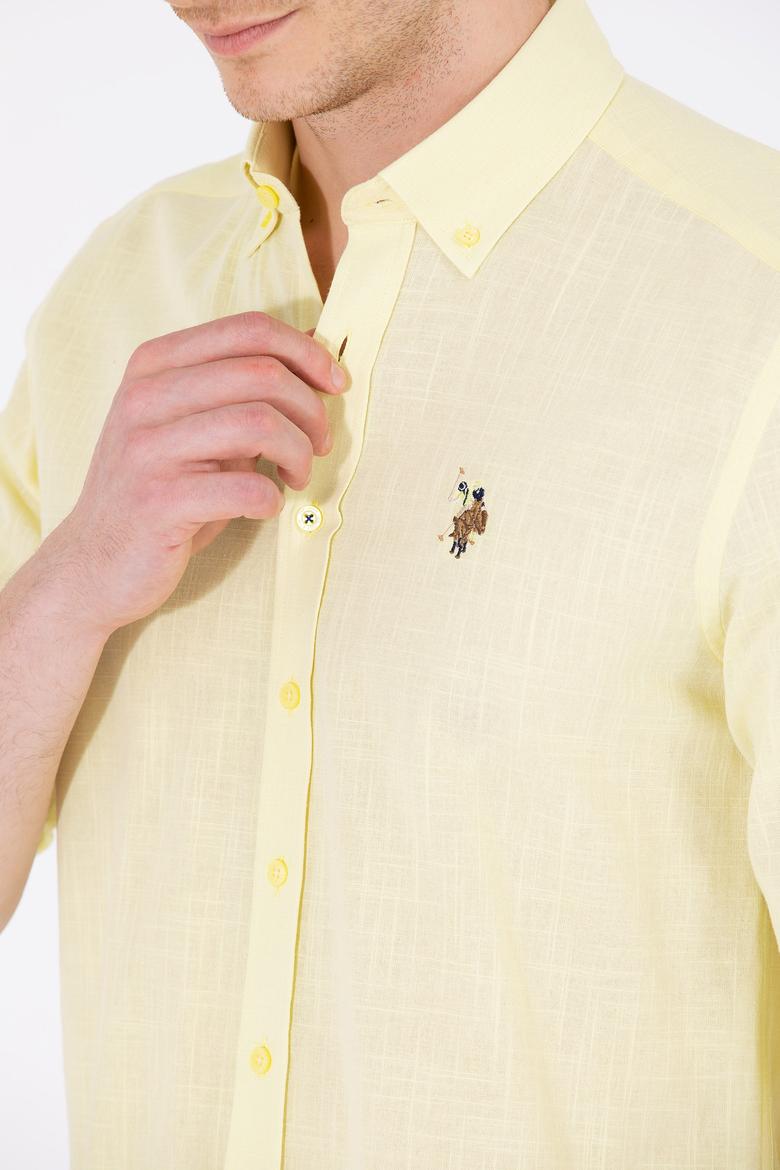 Erkek Açık Sarı Uzun Kollu Basic Gömlek - 50262872070