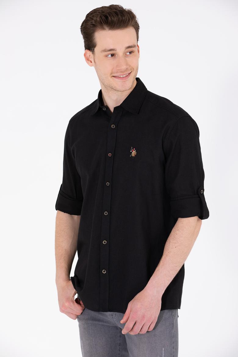 Erkek Siyah Uzun Kollu Basic Gömlek - 50262880171