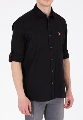 Erkek Siyah Uzun Kollu Basic Gömlek - 50262880171