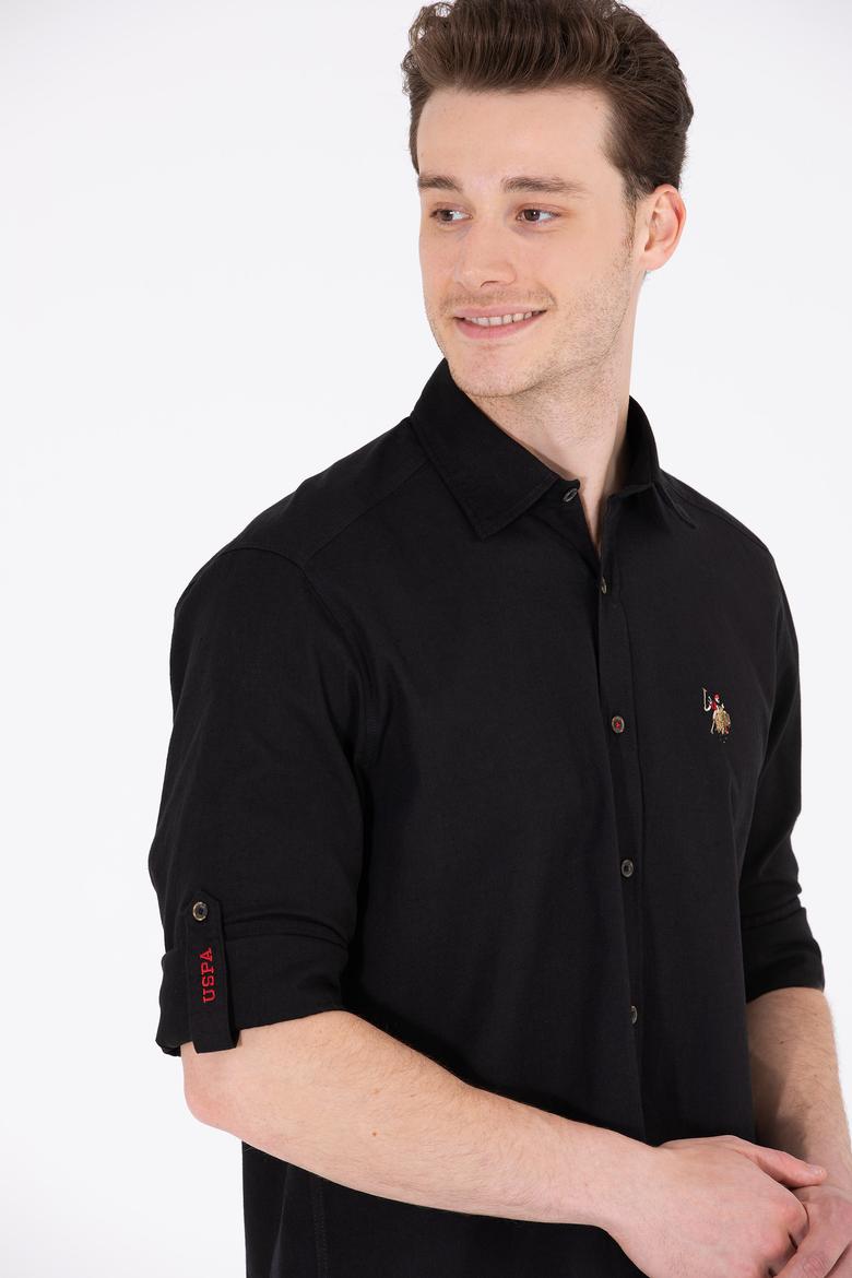 Erkek Siyah Uzun Kollu Basic Gömlek - 50262880171