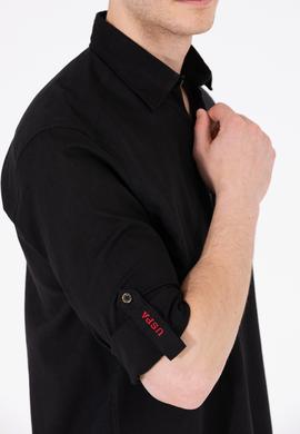 Erkek Siyah Uzun Kollu Basic Gömlek - 50262880171