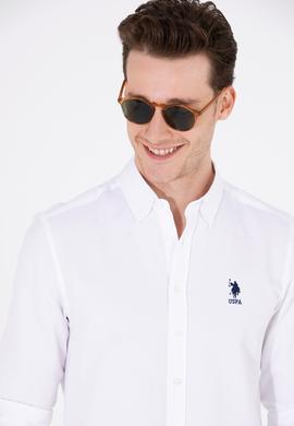 Erkek Beyaz Uzun Kollu Basic Gömlek - 50262932008