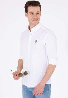 Erkek Beyaz Uzun Kollu Basic Gömlek - 50262932008