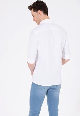 Erkek Beyaz Uzun Kollu Basic Gömlek - 50262932008
