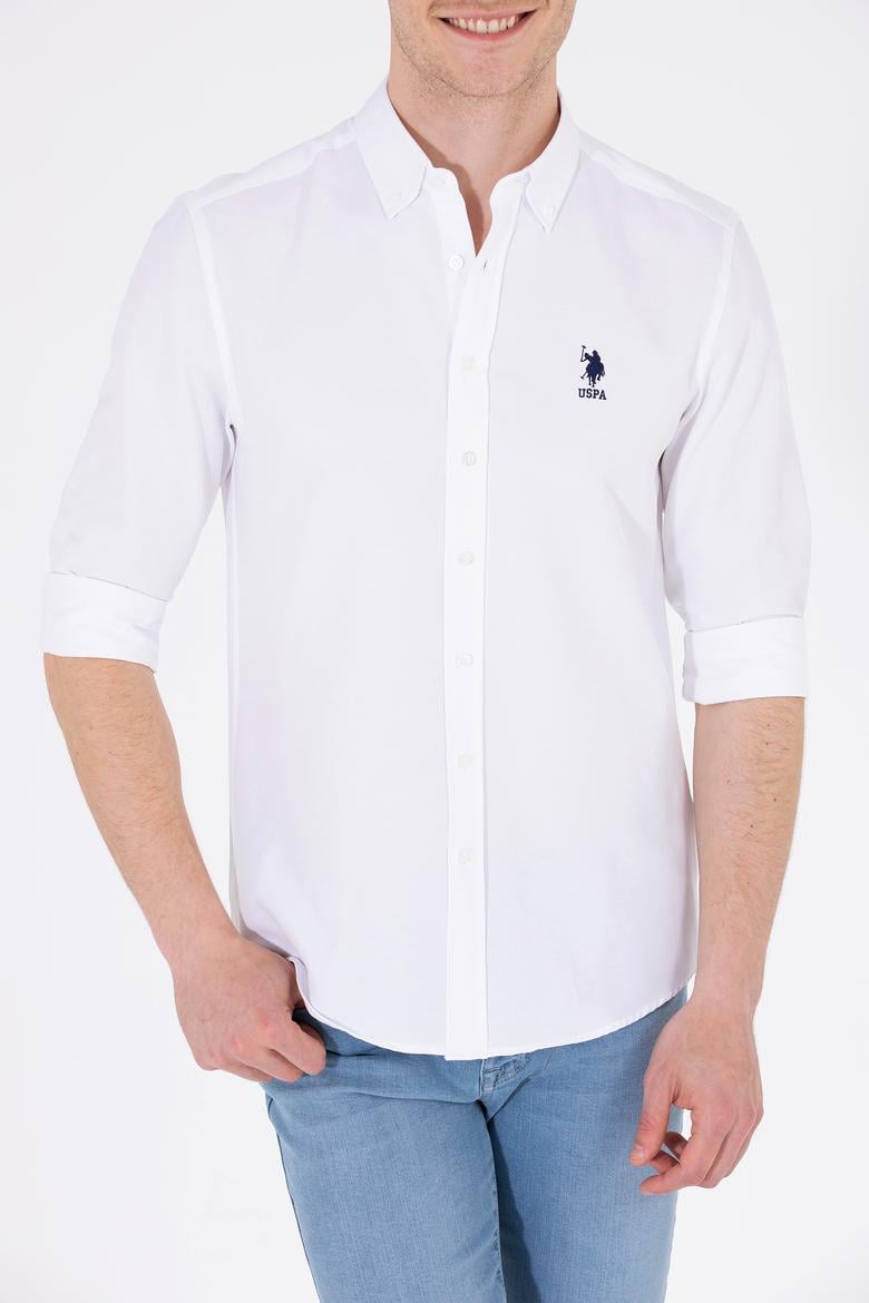 Erkek Beyaz Uzun Kollu Basic Gömlek - 50262932008