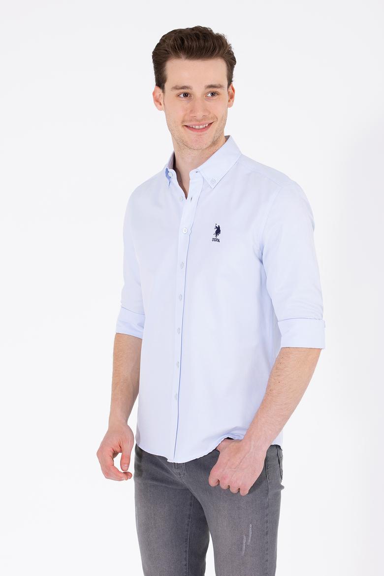 Erkek Açık Mavi Uzun Kollu Basic Gömlek