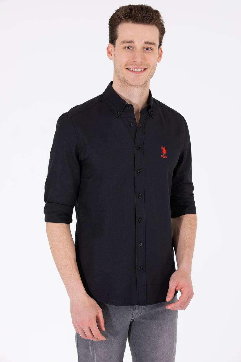 Erkek Siyah Uzun Kollu Basic Gömlek - 50262932021