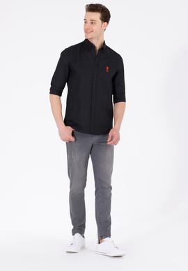 Erkek Siyah Uzun Kollu Basic Gömlek - 50262932021