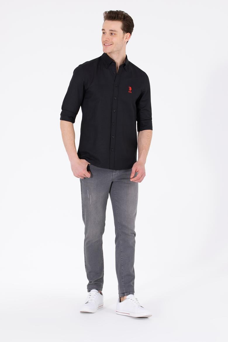Erkek Siyah Uzun Kollu Basic Gömlek - 50262932021
