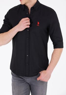 Erkek Siyah Uzun Kollu Basic Gömlek - 50262932021