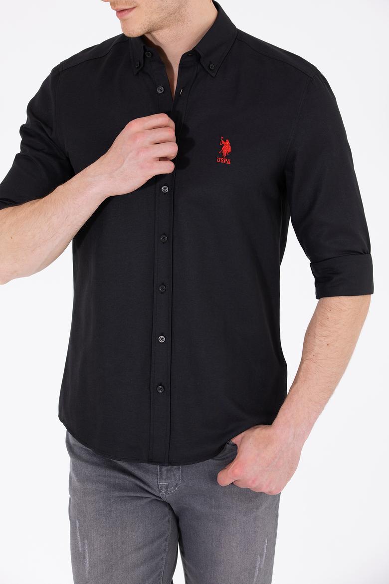 Erkek Siyah Uzun Kollu Basic Gömlek - 50262932021