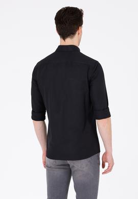 Erkek Siyah Uzun Kollu Basic Gömlek - 50262932021